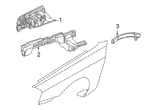 2002 Kia Optima Structural Components & Rails GUSSET Assembly-Side Outer Diagram for 717813C000