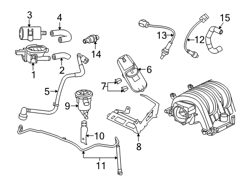 2006 Dodge Charger Emission Components Hose-PCV Valve To Intake MANIFOL Diagram for 5037515AA