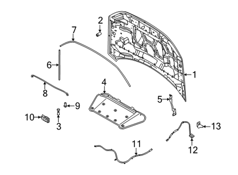 Hood & Components LATCH ASY - HOOD Diagram for NZ6Z16700A