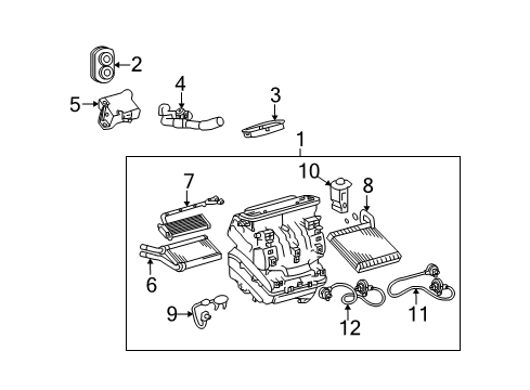 2009 Toyota Matrix Air Conditioner AC & Heater Assembly Diagram for 8705002B70