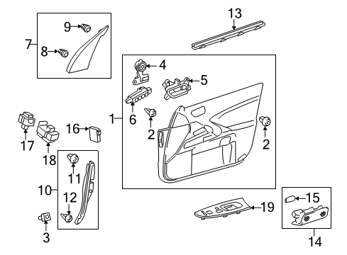 2011 Lexus IS250 Interior Trim - Door Weatherstrip, Front Door Glass, Inner RH Diagram for 6817153030