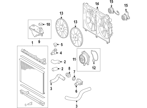 2017 Lexus GS200t Cooling System, Radiator, Water Pump, Cooling Fan Shroud, Fan Diagram for 1671138160