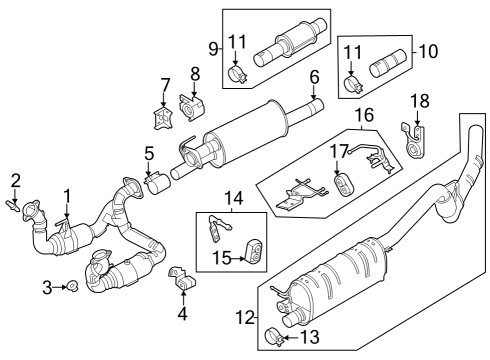 Exhaust Components Center Pipe Mount Bracket Diagram for LC3Z5260A