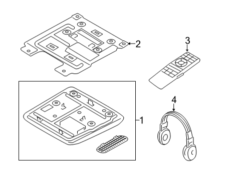 2022 BMW M8 Entertainment System Components Wireless Headphone-R Diagram for 965692J700