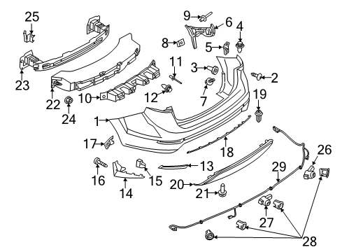 2018 Ford Fiesta Rear Bumper Reflector Diagram for BS7Z13A565A