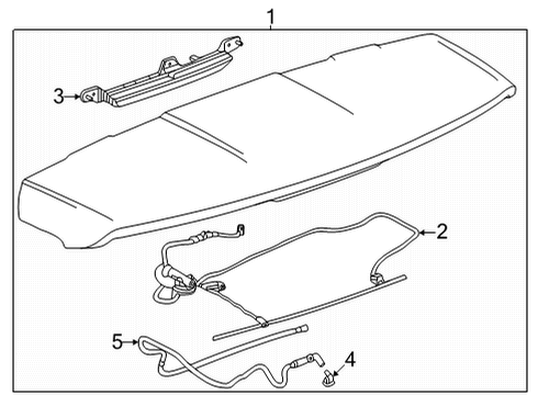 2021 Chevrolet Suburban Rear Spoiler SPOILER ASM-R/END *SERV PRIMER Diagram for 85532558