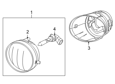 2009 Toyota Tundra Bulbs Fog Lamp Assembly Diagram for 81210AA030