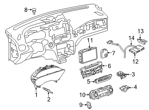 2018 Infiniti QX30 Cluster & Switches, Instrument Panel Instrument Combination Meter Assembly Diagram for 24810HW50B