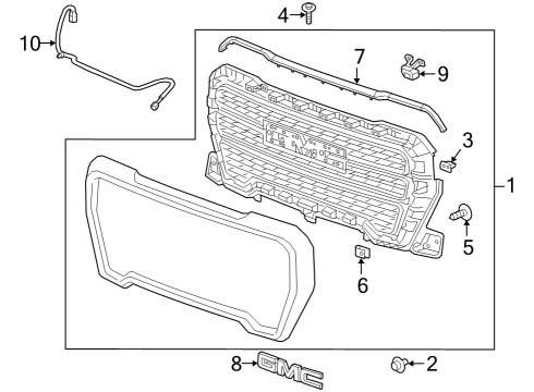 1998 Dodge Ram 1500 Grille & Components Nameplate Diagram for 23400421