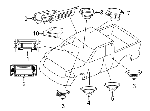 2010 Dodge Ram 1500 Sound System Speaker-Sub WOOFER Diagram for 5064361AB