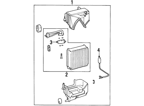 1997 Hyundai Tiburon Air Conditioner EVAPORATOR Unit Diagram for 9760129002