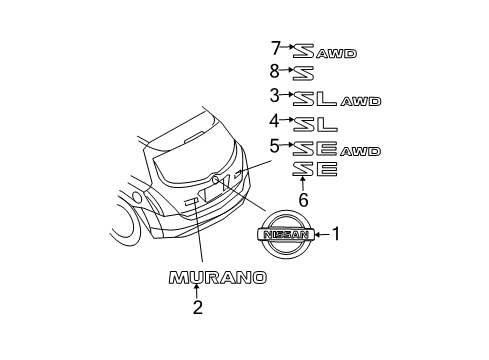 2017 Lexus NX200t Exterior Trim - Lift Gate Rear Emblem Diagram for 90896CB801