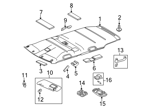 2013 Scion xB Interior Trim - Roof Map Lamp Assembly Diagram for 8126052100B0
