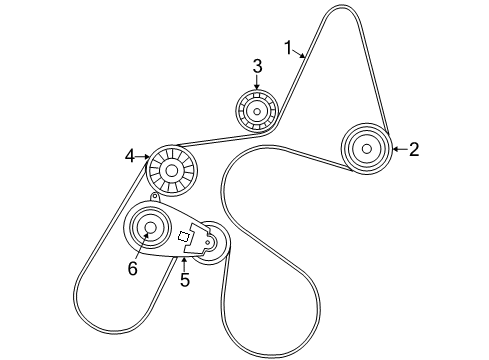 2008 Dodge Nitro Belts & Pulleys Belt-SERPENTINE Diagram for 53013864AA