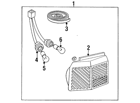 1990 Nissan Sentra Bulbs Harness Assembly Rear Combination Diagram for 2655155A00