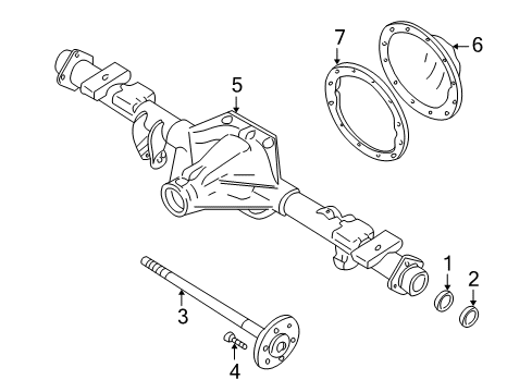 2001 GMC Yukon XL 1500 Axle Housing - Rear Drive Shaft Assembly Diagram for 15109397