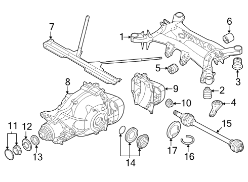 Axle & Differential - Rear OUTPUT SHAFT, REAR LEFT Diagram for 33208487123