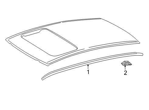 2022 Toyota Avalon Exterior Trim - Roof Drip Molding Diagram for 7555507020