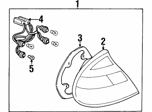1998 Hyundai Sonata Bulbs Lamp Assembly-Rear Combination, LH Diagram for 9240134502