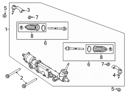 2021 Ford F-150 Steering Column & Wheel, Steering Gear & Linkage Mount Bolt Diagram for W716638S439