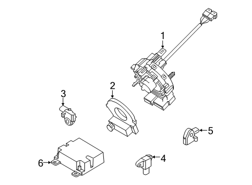 2021 Hyundai Veloster N Air Bag Components Module Assembly-STRG Wheel Air Bag Diagram for 80100K9500NNB