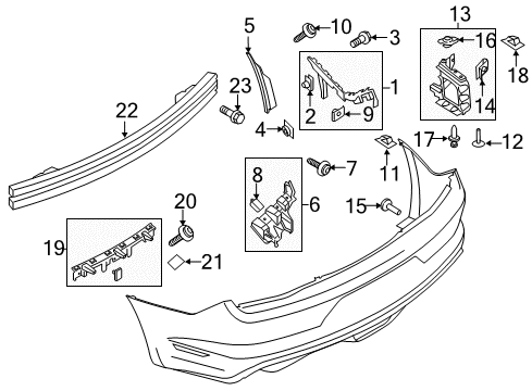 2015 Ford Mustang Rear Bumper Inner Support Diagram for FR3Z17754A