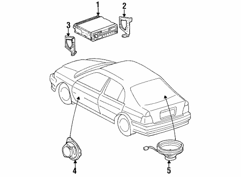 1998 Toyota Tercel Sound System AM/FM Radio Mount Bracket Diagram for 8621116260