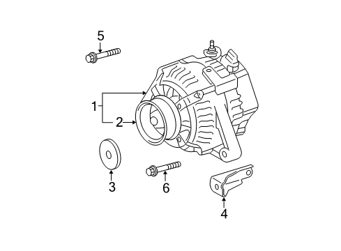 2007 Lexus ES350 Alternator Cap, Alternator Pulley Diagram for 274160W010