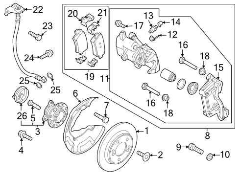 Rear Brakes COVER-DUST RR, RH Diagram for 58245BY400