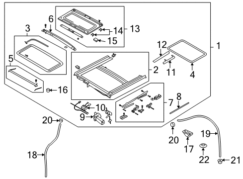 2009 Pontiac G3 Sunroof Molding Asm, Sun Roof Panel/Window Garnish Diagram for 96412074