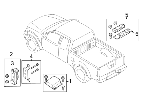 2010 Nissan Frontier Air Bag Components Sensor-Side AIRBAG Center Diagram for 98820ZL69A