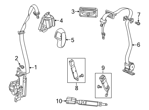 2014 Ram 1500 Seat Belt Seat Belt EXTENDER Diagram for 5086227AA