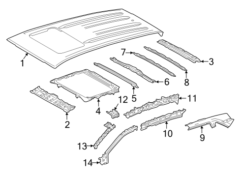 2022 Toyota Corolla Cross Roof & Components Sunroof Reinforcement Diagram for 631420A020