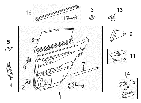 2015 Lexus ES300h Interior Trim - Rear Door Clamp, Door SCUFF Plate Diagram for 6792330190