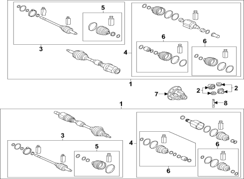 2022 Hyundai Tucson Axle Shafts & Joints, Differential, Drive Axles BOOT KIT-WHEEL SIDE, LH Diagram for 495L4P0000