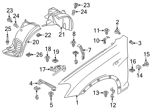 2017 BMW X3 Fender & Components Plastic Nut Diagram for 07147336362
