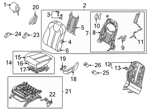 Driver Seat Components INSIDE COVER ASSY-OT Diagram for 88015P2000GYT