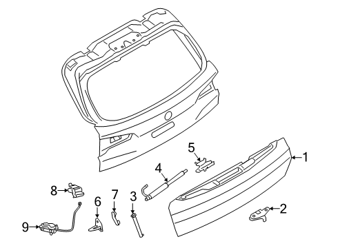 Gate & Hardware Spindle Drive Trunk Lid, Low Diagram for 51247461669