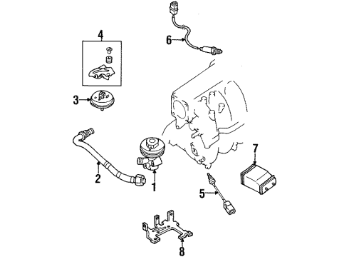 1998 Nissan Sentra EGR System EGR Tube Diagram for 14725F4305