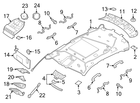 2021 Infiniti QX50 Interior Trim - Roof Screw Diagram for 014660012U