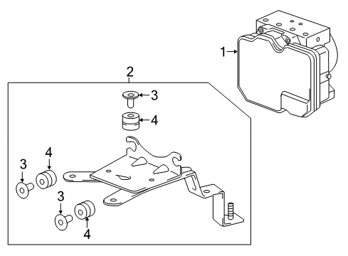 2022 Toyota Tacoma ABS Components Mount Bracket Cushion Diagram for 4454612130