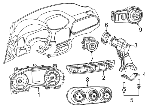 2015 Jeep Renegade A/C & Heater Control Units Switch-Instrument Panel Diagram for 5YZ28LXHAB