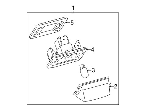 2015 Toyota Camry License Lamps License Lamp Gasket Diagram for 8127206031