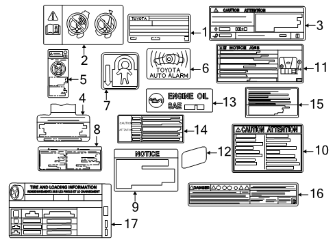 2019 Toyota Camry Information Labels Fuel Label Diagram for 7455947030