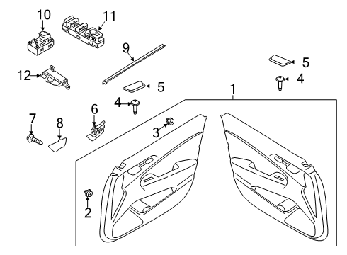 2021 Genesis G70 Power Seats Fastener-Door Trim Diagram for 82315G2000