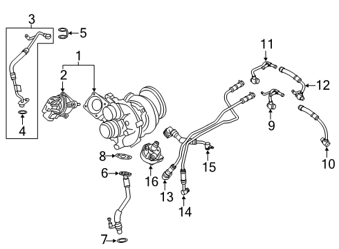 2018 BMW M5 Turbocharger COOLANT FEED LINE Diagram for 11537852357