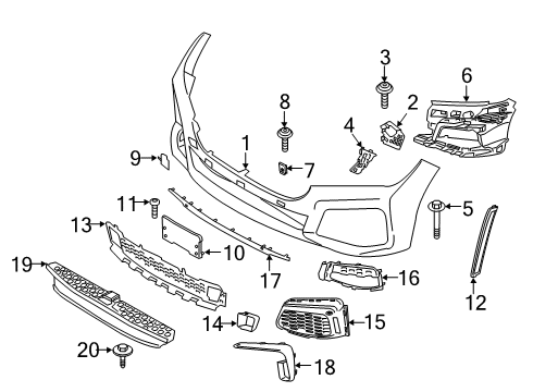 2020 BMW 750i xDrive Front Bumper Trim Cover, Bumper, Primed Diagram for 51118745835