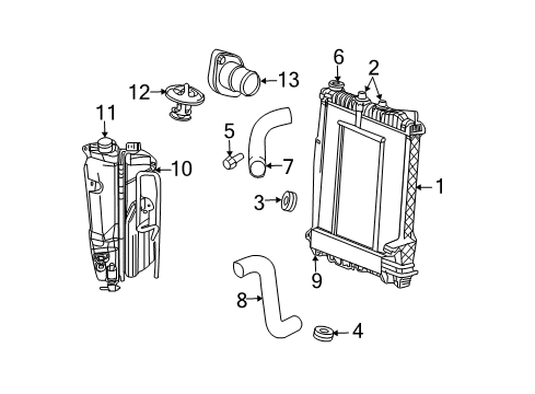 2004 Dodge Durango Radiator & Components Bottle-COOLANT Reserve & Washer Fl Diagram for 55077465AB