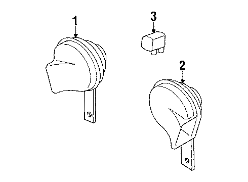 1997 Ford Escort Horn High Note Horn Diagram for 2W7Z13800AA