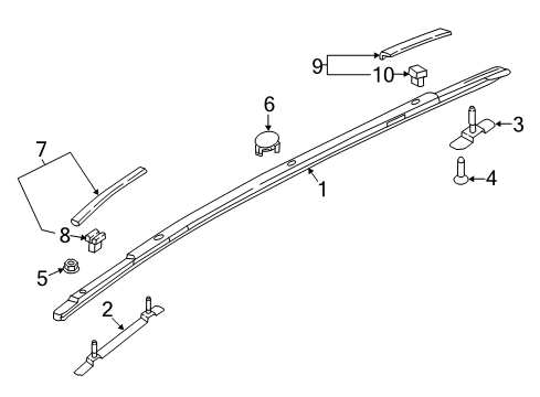 2016 Hyundai Tucson Luggage Carrier Clip-Cover Mounting Diagram for 87257D3000